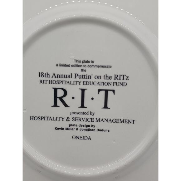 18th Annual Puttin' On The Ritz 2003 RIT Hospitality Education Fund Plate Oneida - Picture 8 of 9